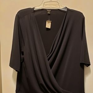 Ann Taylor Jersey Faux Wrap Top